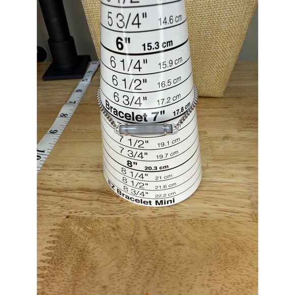 Kendra Scott Silver Adjustable Chain Bracelet With Rectangular Bar Design Modern - Picture 10 of 10